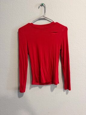 SHEIN Red Long Sleeve Crewneck Top